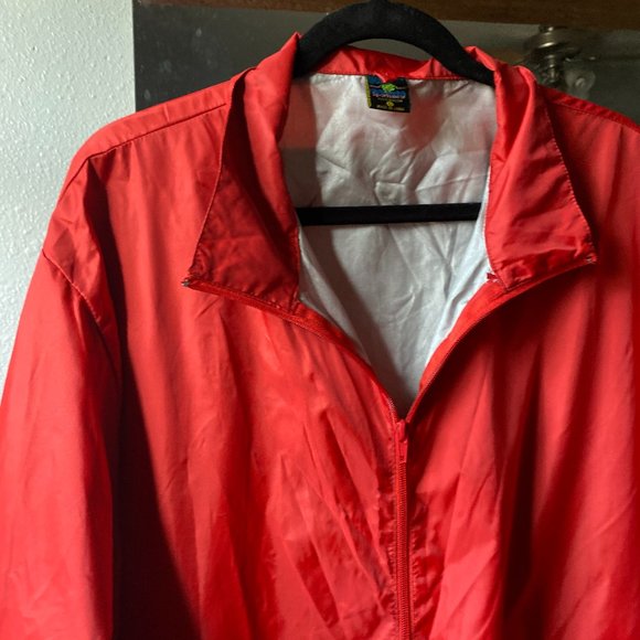 Robert Allan Sportswear Red Nylon Track Jacket - Picture 4 of 6